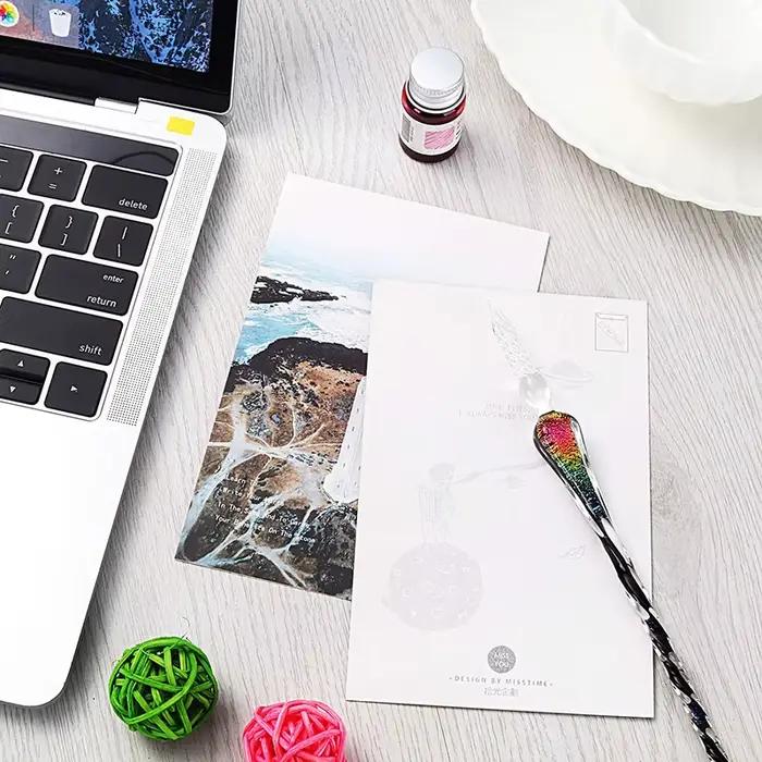 Stylo à plume en verre, stylo signature en cristal pour l'art, l'écriture, la décoration et les cadeaux d'affaires, stylo à encre pour la calligraphie