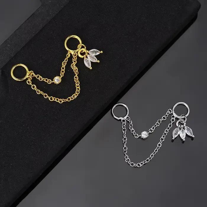 Breloque pour boucles d'oreilles créoles, chaîne superposée, pendentif couronne CZ, couleur or, Piercing Lobe Tragus conque, Cartilage, bijoux cadeaux, 1 pièce