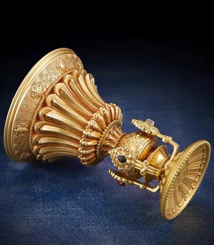 Tasse de bougie bouddhiste multifonctionnelle, chandelier en laiton, support de lampe artisanale tantrique, article religieux tibétain, autels décoratifs