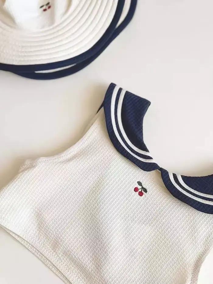 Maillot de bain une pièce pour bébés filles, nouvelle collection 2026, maillot de bain d'été bleu marine pour enfants