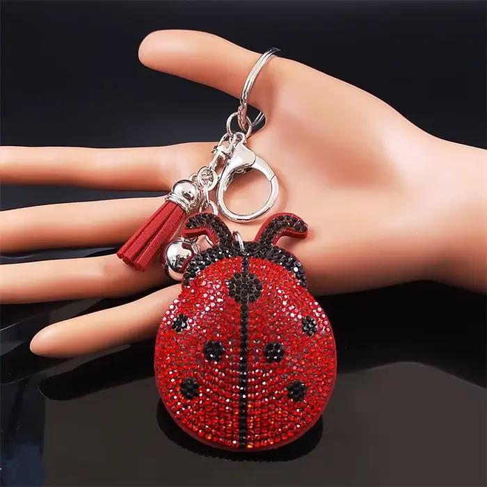 Coccinelle gland cristal porte-clés sac breloque pour femmes/hommes coccinelle porte-clés accessoires bijoux llaveros para mujer lujo K2871S01