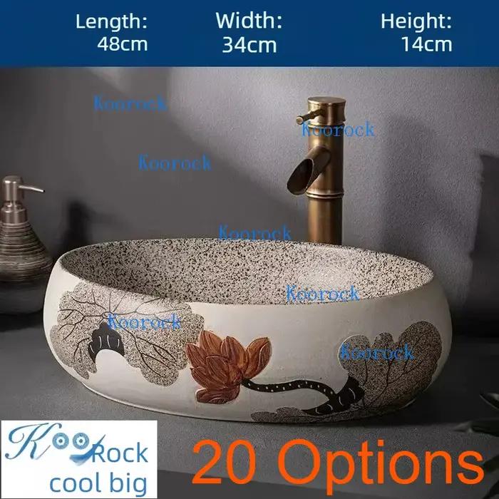 Lavabo 48x36x15cm, lavabo De salle De bains De Style moderne Jing De Zhen pour laver les mains et le visage, Design minimaliste personnalisé