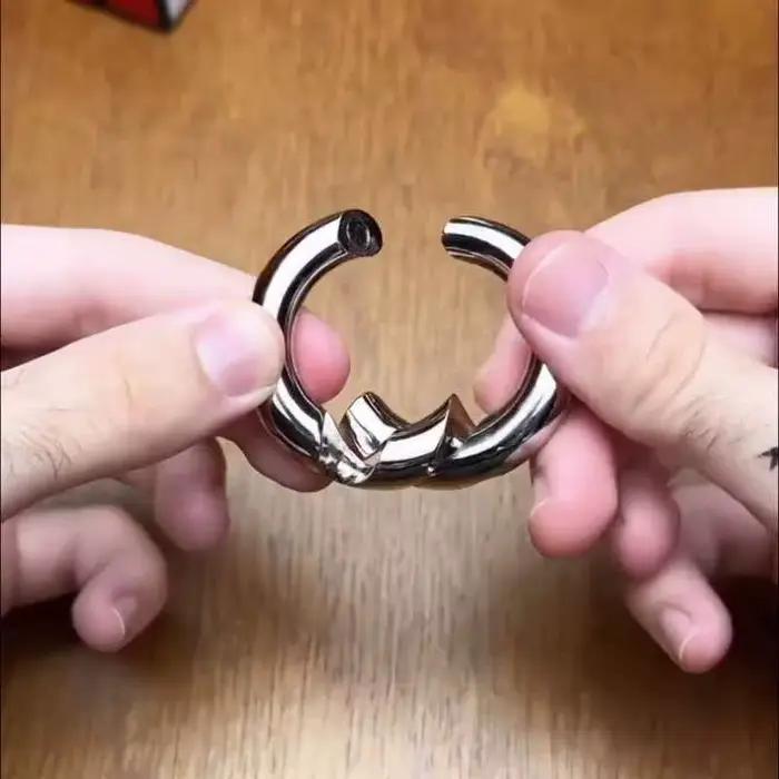 Puzzle en métal bouclé magique et énigmatique, casse-têtes pour adultes, enfants, garçons et filles, défi de logique et de QI, cadeaux éducatifs