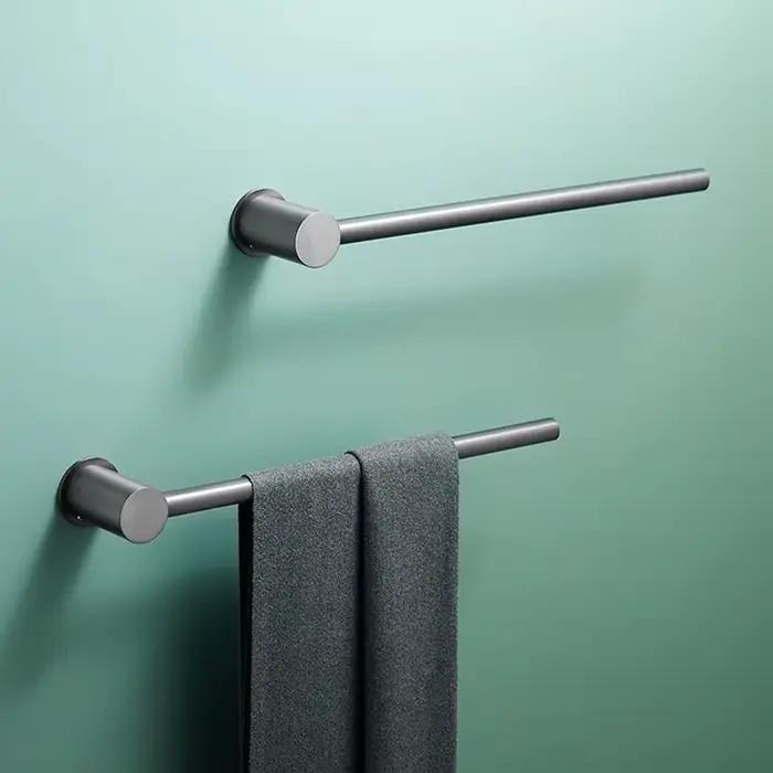 Porte-serviettes gris mural, organisateur de rangement pour serviettes de bain, support de serviettes, accessoires de salle de bain