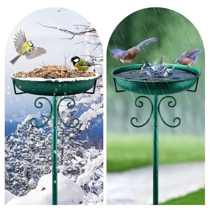 BSEVB-Baignoire et mangeoire pour oiseaux pour jardin, bain d'oiseaux autoportant pour extérieur, idéal pour la décoration de patio, de cour et de pelouse, base à 5 branches