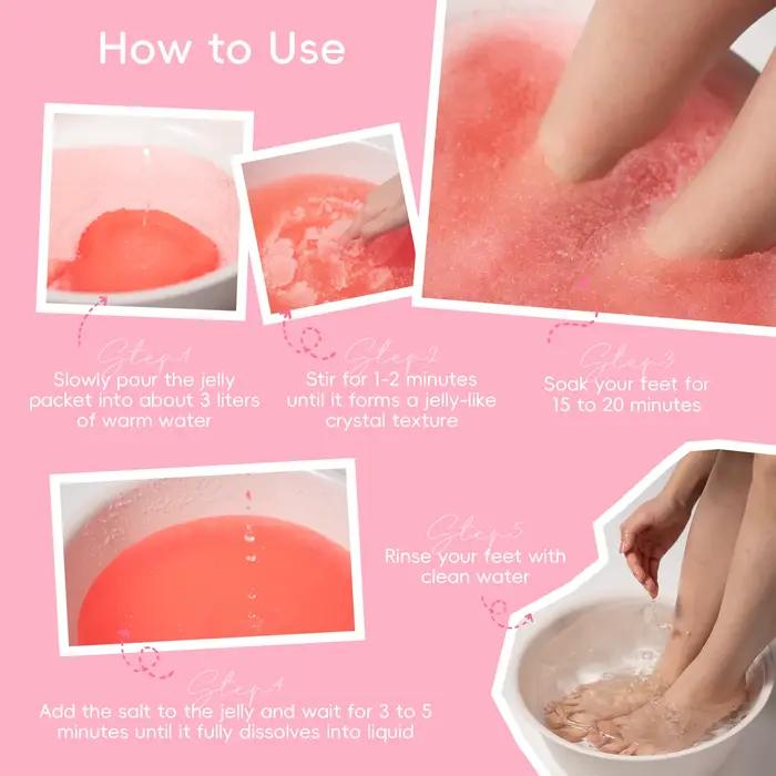 LAIKOU japon Sakura gelée Spa pédicure ensemble adoucisseur pied trempage exfoliant sel