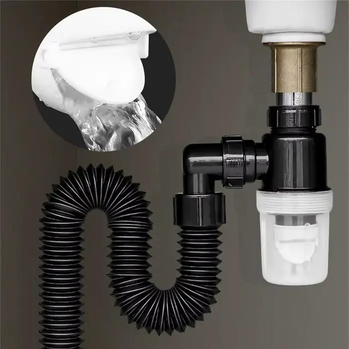 Siphon de lavabo désodorisant pour salle de bain, tuyau de vidange d'évier, tuyau de canalisation domestique