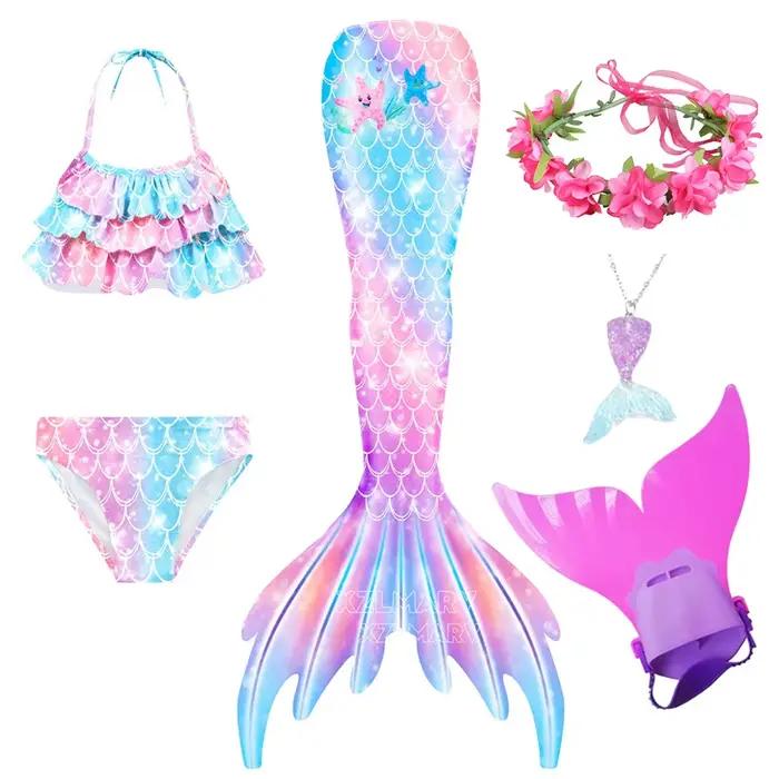 Fantaisie fille queue de sirène maillots de bain pour robe d'été filles nagable bain Cosplay plage sirène Costume Bikini maillot de bain