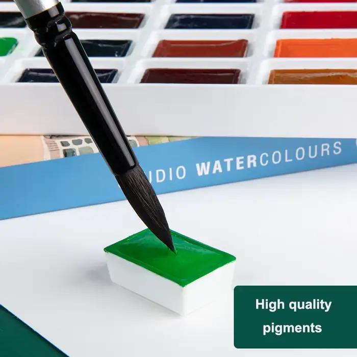 White Nights Sonnet Artists Ensemble de peinture aquarelle 16/24 couleurs vives et vives poêles complètes 2,5 ml dans une boîte en carton fabriquée en russie