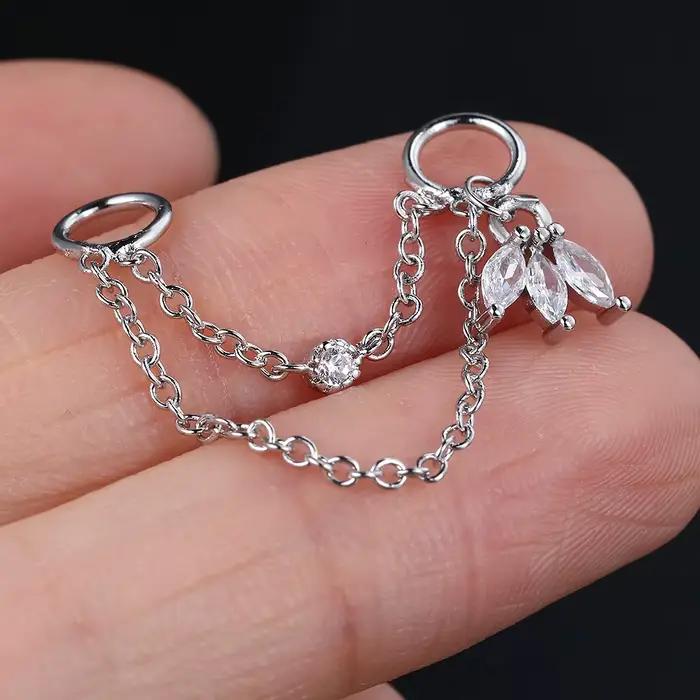 Breloque pour boucles d'oreilles créoles, chaîne superposée, pendentif couronne CZ, couleur or, Piercing Lobe Tragus conque, Cartilage, bijoux cadeaux, 1 pièce