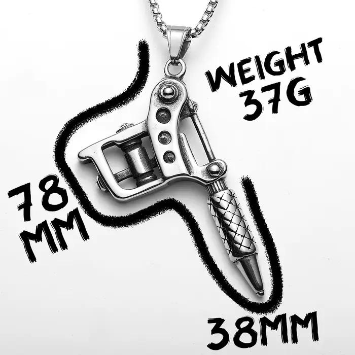 Collier en acier inoxydable avec pendentif pour hommes et femmes, machine à tatouer, bijoux fantaisie, accessoires punk et hip-hop, cadeaux pour hommes, vente en gros