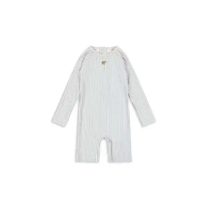 Maillots de bain pour bébés garçons, maillot de bain rayé à manches longues, motif citron, short de plage pour garçons, maillots de bain de vacances pour enfants, protection solaire