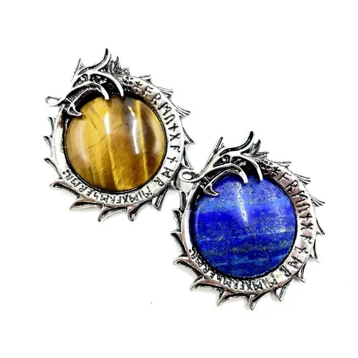 Pendentif bohème en pierre naturelle vintage