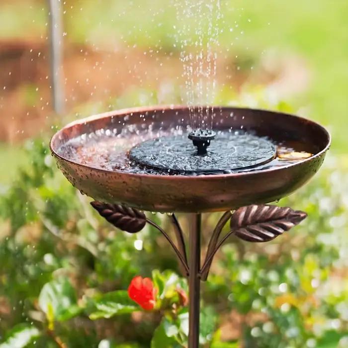 Bain d'oiseaux extérieur vintage - Fer robuste avec base à 5 dents, décoration de jardin rustique, facile à installer et attire les oiseaux - parfait f