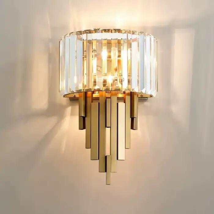 Applique murale nordique postmoderne en cristal, créative, salon, arrière-plan de télévision, chambre à coucher, lampe de chevet, allée d'hôtel, Foyer de luxe, étude