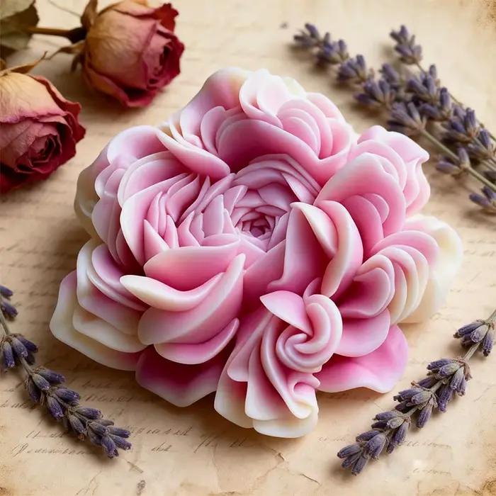 Un magnifique moule à bougie en silicone à motif floral