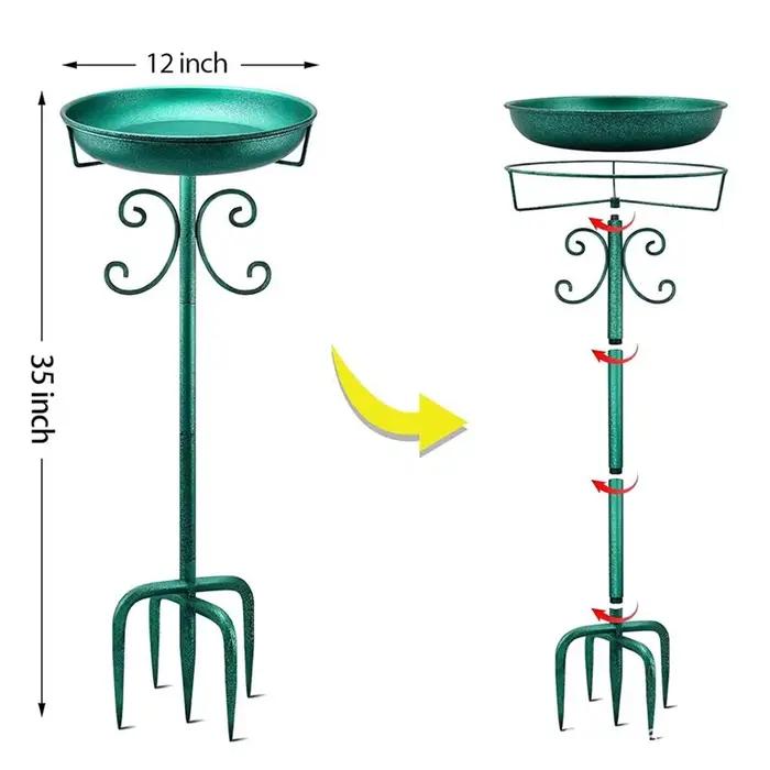 BSEVB-Baignoire et mangeoire pour oiseaux pour jardin, bain d'oiseaux autoportant pour extérieur, idéal pour la décoration de patio, de cour et de pelouse, base à 5 branches