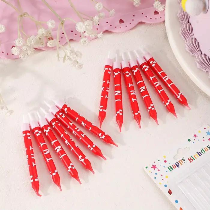 Lot de 12/24 bougies vertes à pixels pour gâteau, décoration sur le thème du TNT rouge, bougies à vœux vertes, décorations de bougies pour gâteau d'anniversaire, cadeau