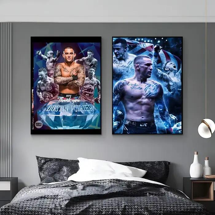 Affiche artistique HD, imperméable, mur autocollant, décoration de la maison (salon, chambre, bar), athlète esthétique D-Dustin P-Poirier