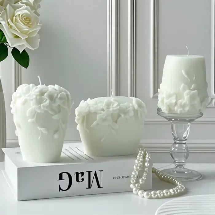 Ensemble de bougies parfumées florales nordiques