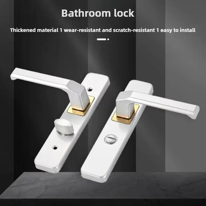 Serrure de porte de salle de bain, salle de bain, poignée de porte domestique, salle de bain, serrure de poignée en alliage d'aluminium