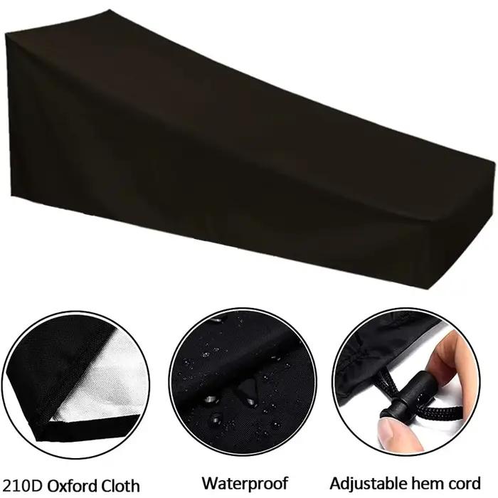 Housse de chaise longue de Patio, housse de chaise longue imperméable, housse de chaise longue d'extérieur, housse de meubles de pelouse Anti-UV et Anti-poussière