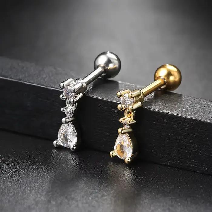 1PC conque Tragus Rook Helix Piercing pour femmes Zircon CZ coeur lune fleur oreille Piercing cerceau boucle d'oreille anneau d'oreille Sexy bijoux de corps
