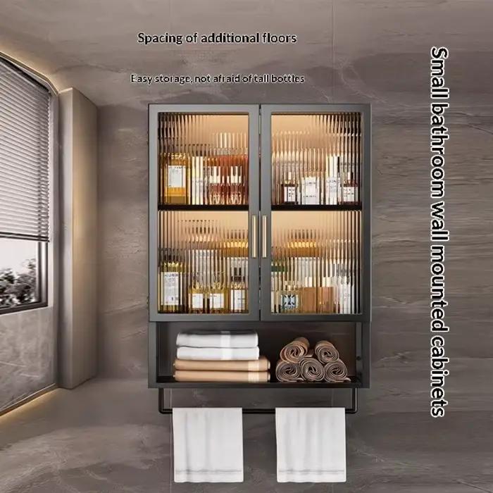 Étagères de salle de bain sans perçage, armoire de rangement murale pour salle de bain, étagère suspendue auto-adhésive, gain de place, douche antirouille