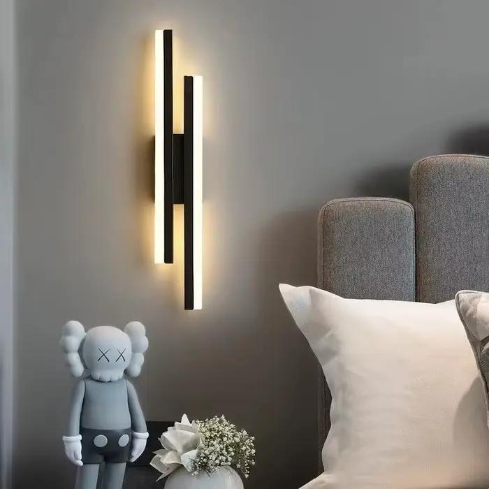 Applique murale LED pour chambre à coucher, appliques murales, tuyau de ligne de cuivre, abat-jour en acrylique, éclairage intérieur pour salon, luminaire de couloir