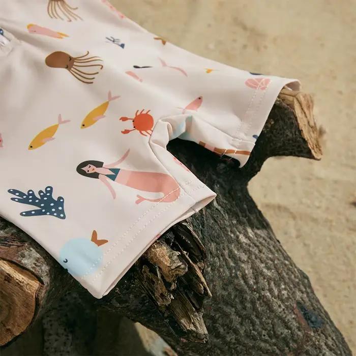 MISOWMNJOY infantile bébé fille été maillot de bain anti-éruption enfants Beachwerar à manches courtes sirène enfants maillot de bain avec bonnet de bain