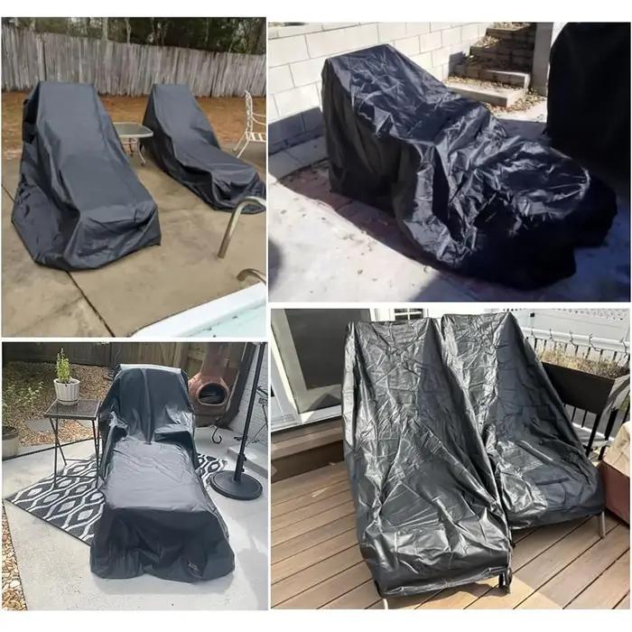 Housse de chaise longue de Patio, housse de chaise longue imperméable, housse de chaise longue d'extérieur, housse de meubles de pelouse Anti-UV et Anti-poussière