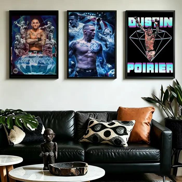 Affiche artistique HD, imperméable, mur autocollant, décoration de la maison (salon, chambre, bar), athlète esthétique D-Dustin P-Poirier