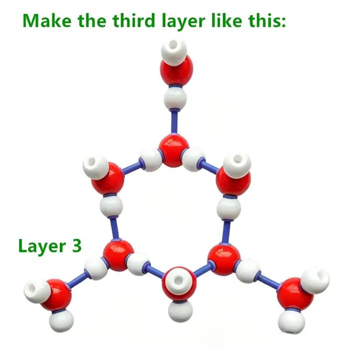 Modèle de structure cristalline de l'eau glacée H2O, kit de modèle de structure cristalline chimique, adapté à l'enseignement et à l'utilisation en laboratoire