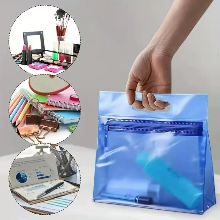 Sac étanche pour vêtements mouillés et secs, pochette transparente givrée en PVC pour maillot de bain, organiseur portable à fermeture éclair pour piscine, plage, salle de sport, voyage