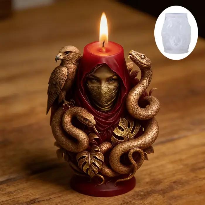 Le moule à bougie Serpent Aigle Sorcière est facile à démouler
