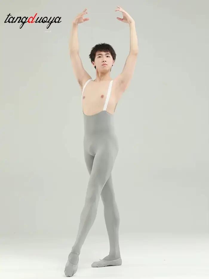 Justaucorps de Ballet pour hommes, body serré pour danser, col rond, gilet serré pour la peau, gymnastique masculine, vêtements de danse