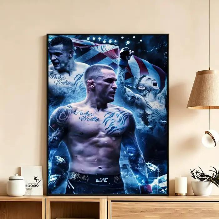 Affiche artistique HD, imperméable, mur autocollant, décoration de la maison (salon, chambre, bar), athlète esthétique D-Dustin P-Poirier
