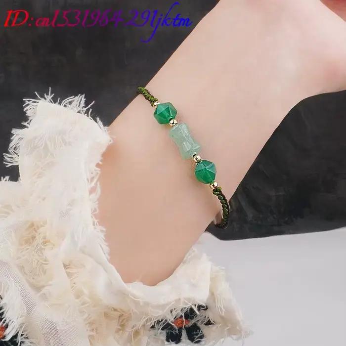 Bracelets en perles de jade naturel vert