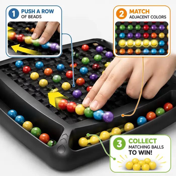 Jeu d'élimination des billes arc-en-ciel 2-4 joueurs, puzzle de correspondance de perles, jeu de société de réflexion logique pour enfants