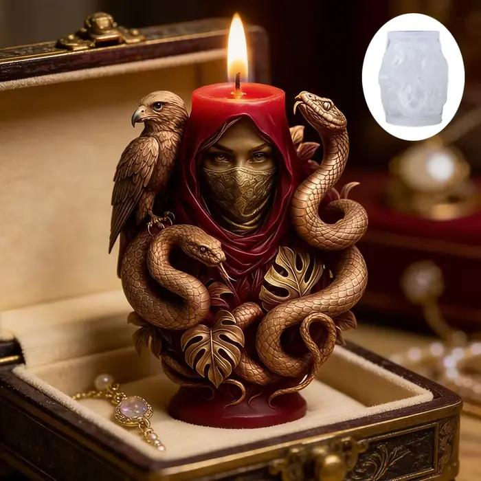 Le moule à bougie Serpent Aigle Sorcière est facile à démouler