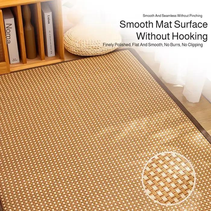 Tapis en bambou, design japonais Tatami, tapis de sol respirant pour chambre à coucher, salon, antidérapant, lavable, tapis de sol rectangulaire pour la maison