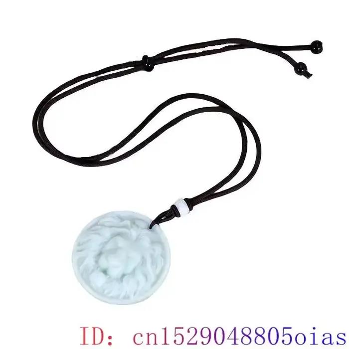Collier pendentif Lion en Jade véritable naturel