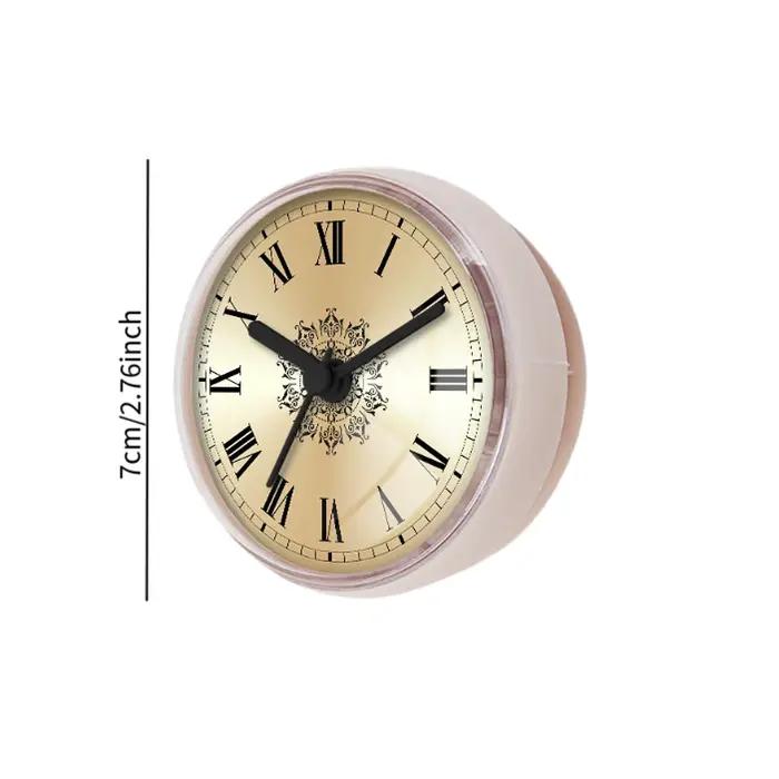 Horloge de salle de bain étanche, compacte, légère, ronde, avec ventouse, silencieuse, petite, pour toilettes, salles de bain, cuisines