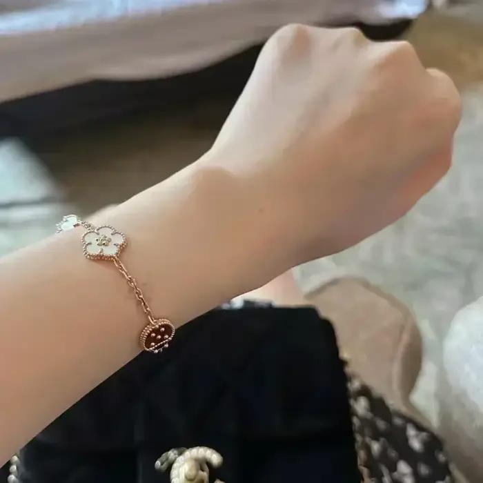 Bracelet coccinelle en argent Sterling 925 de haute qualité, exquis et multifacettes, bijoux de luxe pour femmes, cadeau de saint valentin