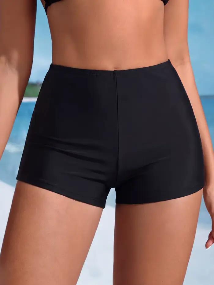 Maillots de bain noirs pour femmes, caleçons de sport, bas de bikini décontractés, vêtements de plage pour l'été