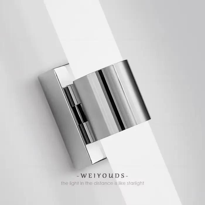 Lampe de mur LED moderne pour salle de bain chambre chevet miroir éclairage fond décoration lumières maison intérieure noir Chrome décor