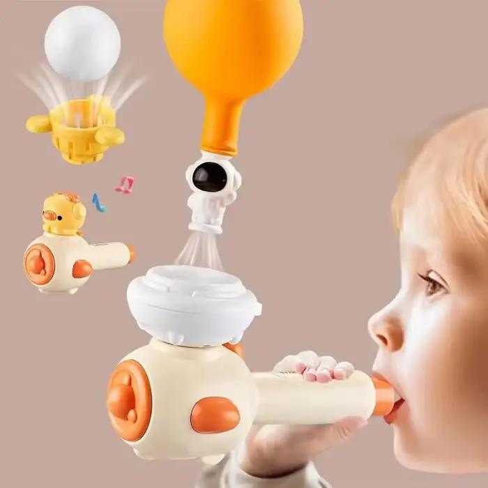 Jouet Montessori pour enfants avec sifflet, boule de soufflage flottante, boule de tuyau de soufflage trois en un, jouet éducatif de motricité Fine sensorielle