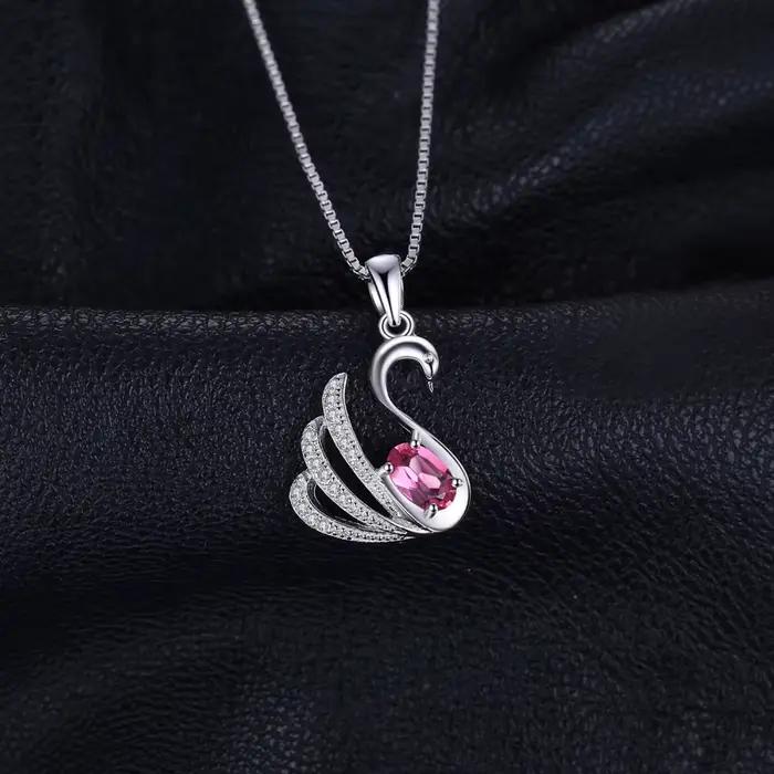 Collier ovale en forme de cygne pour femme