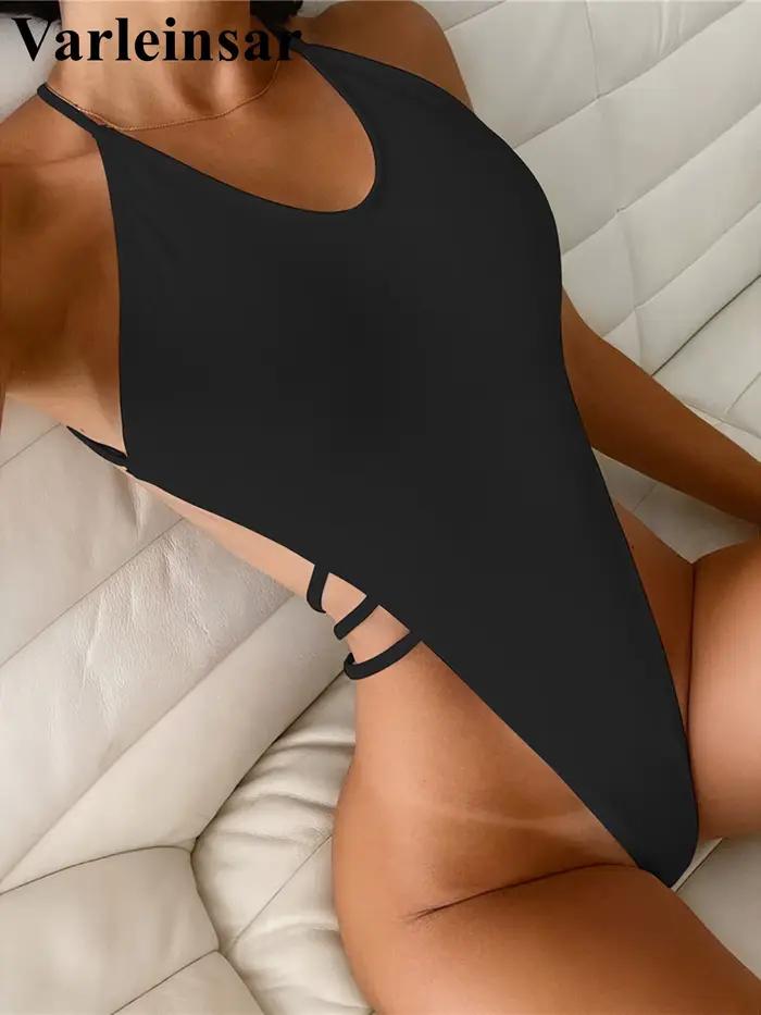 Maillot de bain une pièce pour femme, mini micro string extrême S-XL, à bretelles, dos nu, monokini, V3938