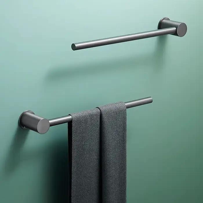 Porte-serviettes gris mural, organisateur de rangement pour serviettes de bain, support de serviettes, accessoires de salle de bain